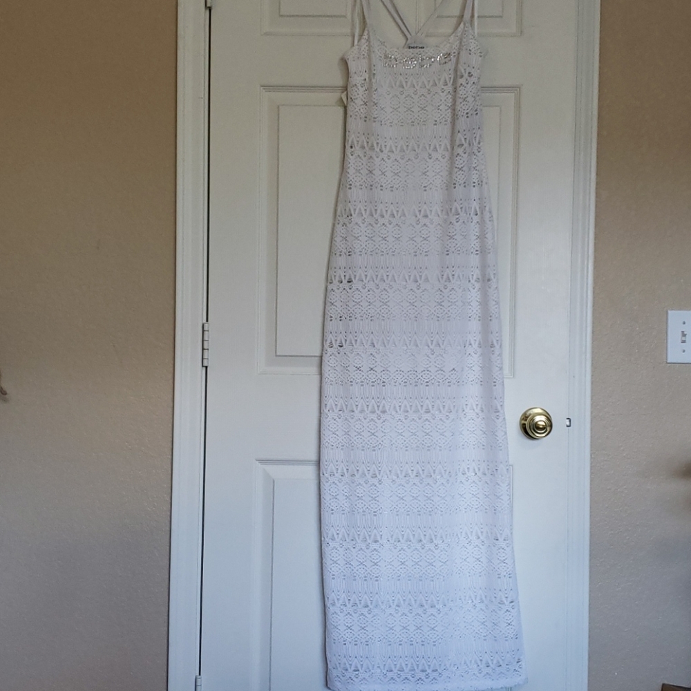 White Criss Cross Bebe Dress